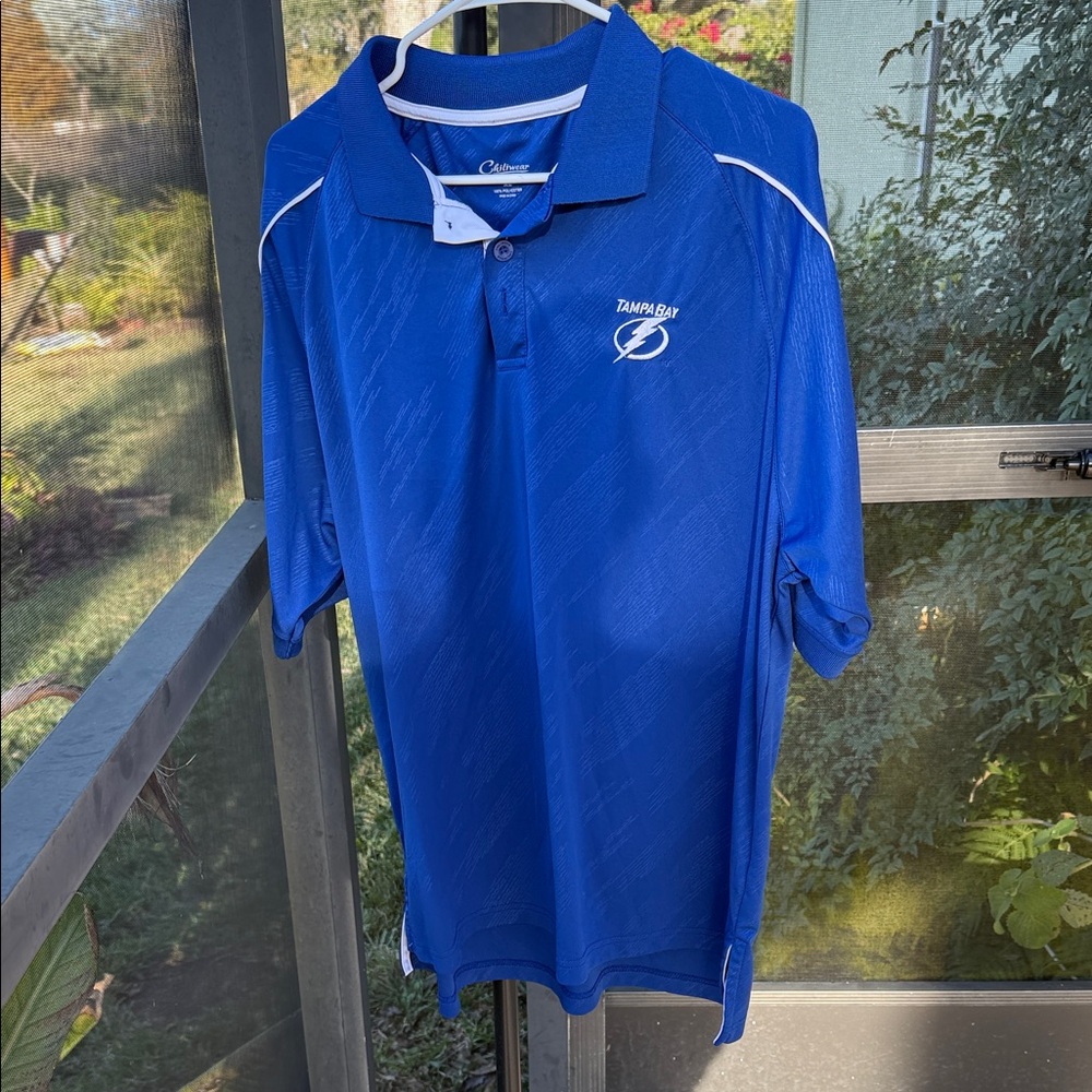 Chiliwear embroidered Tampa Bay Lightning Blue Polo shirt